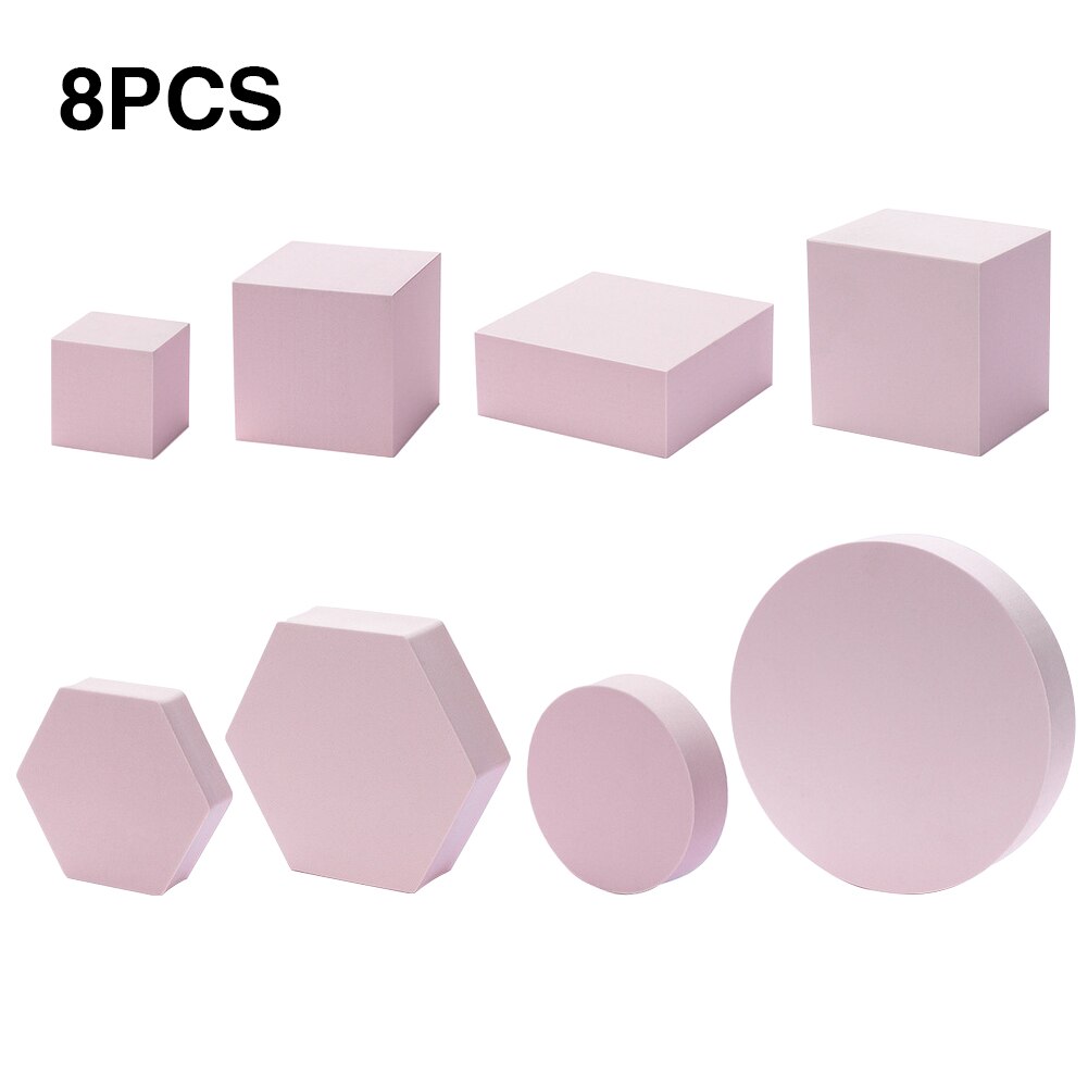 8pcs Hard Foam Shapes Makeup Tools Studio Shooting Props Geometric Cube Cosmetics For Lipstick Craft Photography Background