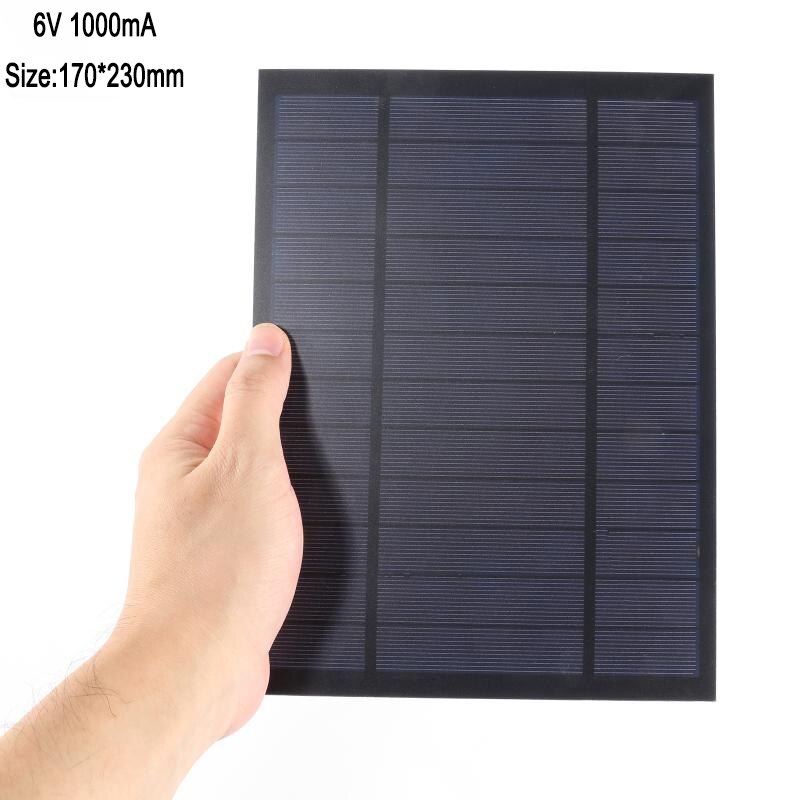 Panneau solaire 6V 9V 18V, Mini système solaire filaire, bricolage pour batterie, chargeur de téléphone portable, cellules solaires 2W 3W 4.5W 6W 10W: 6V 6W