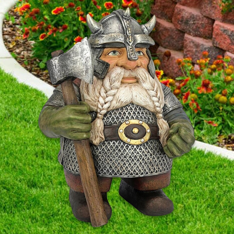 Viking Victor Norse Dwarf Gnome Garden Statue Ornament Sculpture Outdoor Garden Decor Art Crafts Home