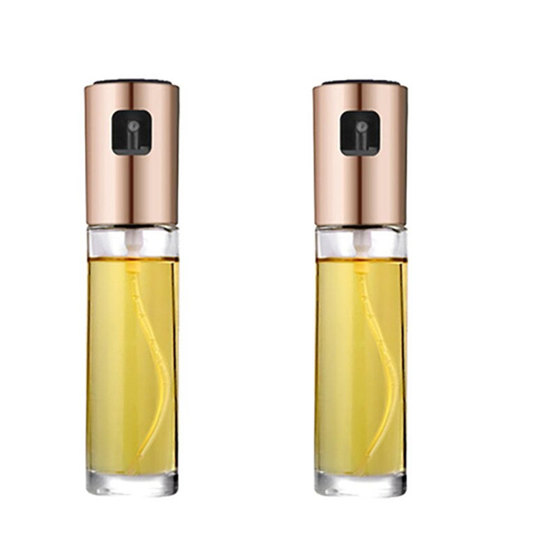 Kitchen Spray Bottle Leak-Proof Oil Vinegar Spray Bottles Gravy Boats for Bbq Baking Tool: Rose gold-2pcs
