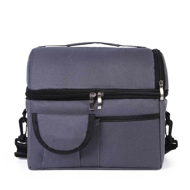 Borsa termica per ghiaccio a doppio strato borsa per alimenti latte materno bottiglia per la conservazione fresca borsa per mummia nuovo pranzo Bento Box per adulti bambino e studente: Grey