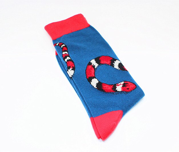 Cartoon Men Socks Personality Business Knee-High Socks Funny Snake Spring Autumn Crew Socks Skateboard Chaussette Happy Socks: 1