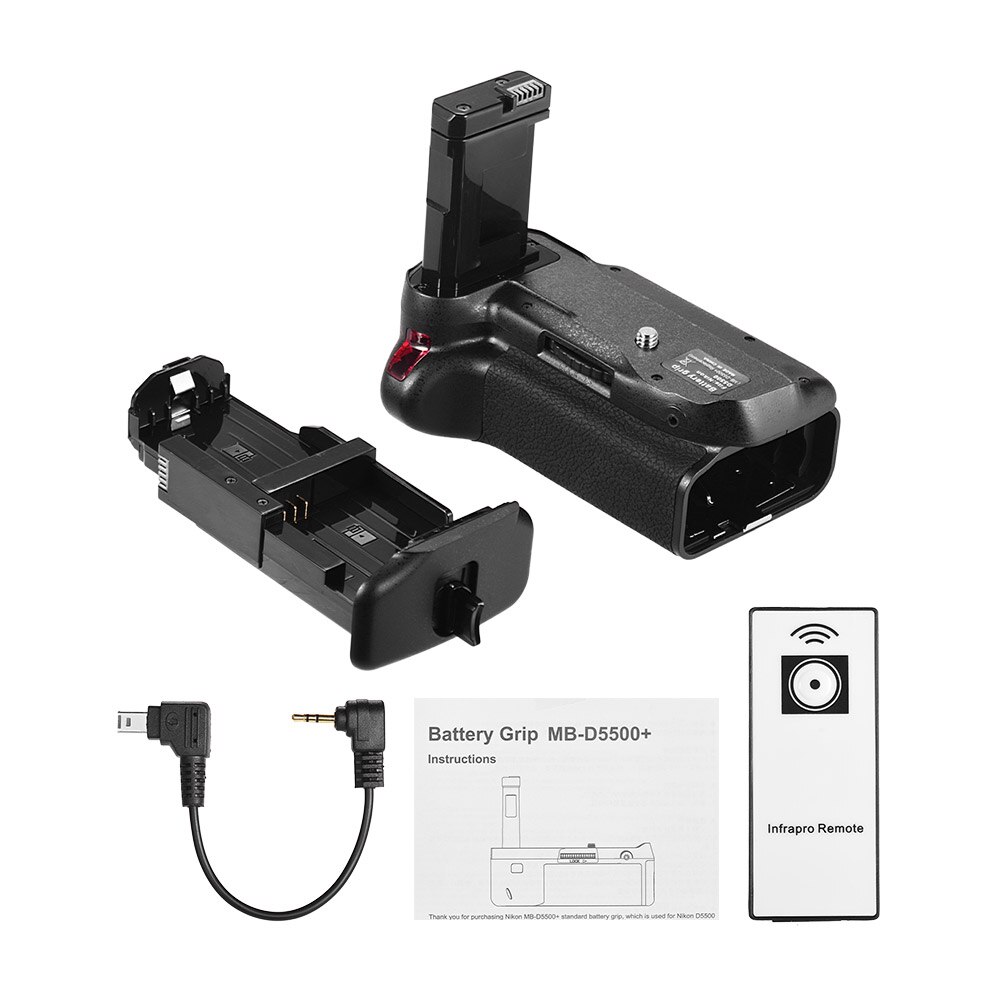 Support de prise en main de batterie verticale avec télécommande IR pour Nikon D5500 D5600 appareil photo reflex numérique EN-EL 14 alimenté par batterie