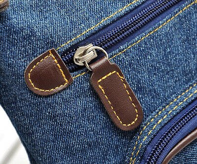 Neue casual Tote Schulter Umhängetasche Handtasche Fronttasche Blue Denim Stil Tasche