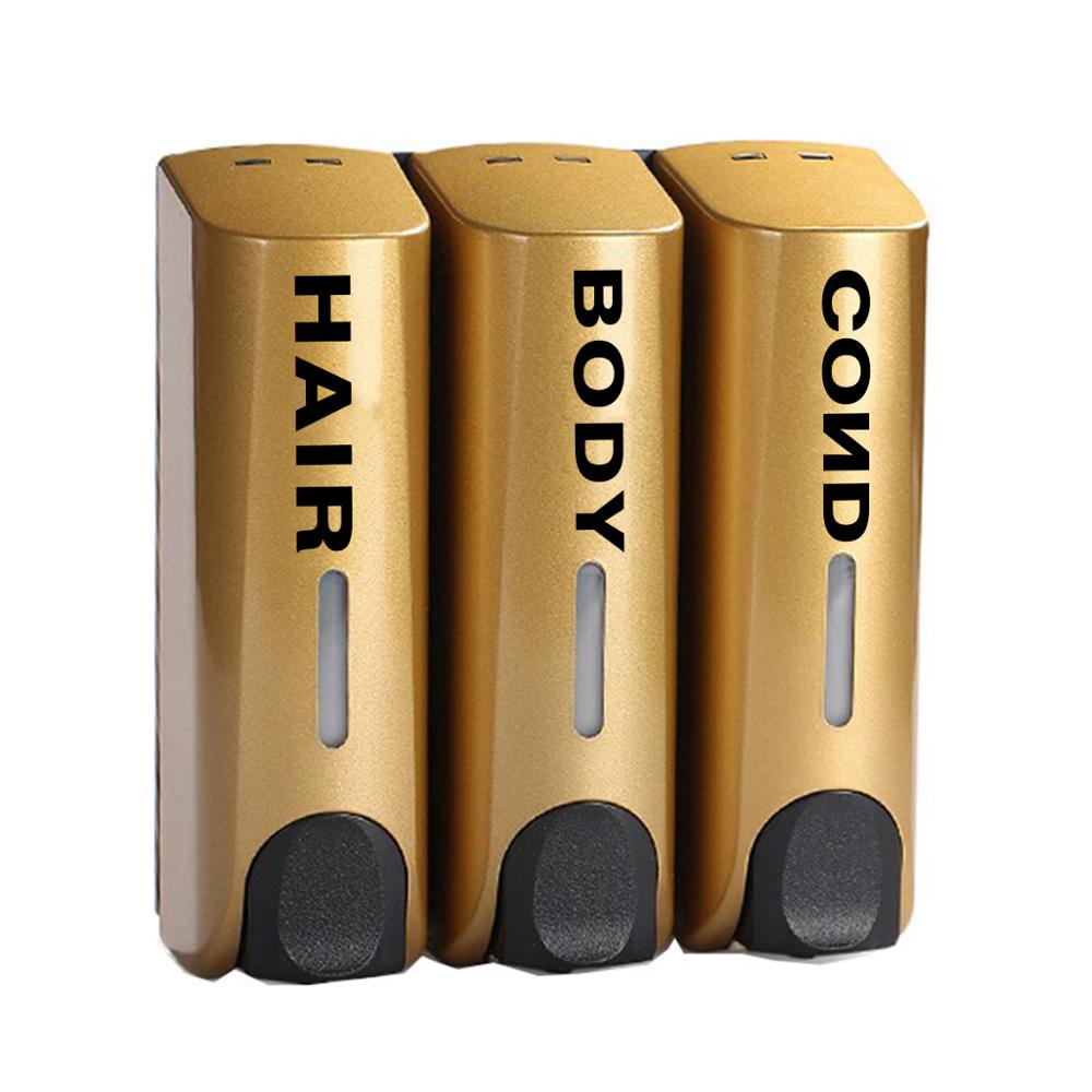 350Ml Thuis Wall Mounted Zeepdispenser Shampoo Douchegel Dispenser Zeepdispenser Fles Hotel Badkamer Accessoires: Gold 3