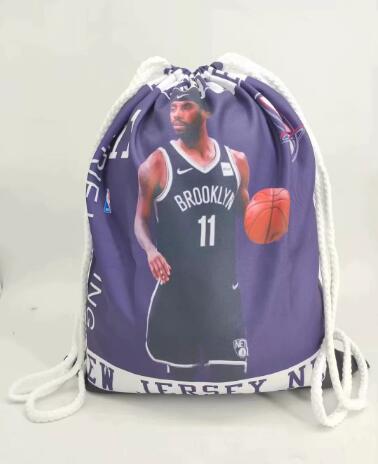 Basketball star drawstring backpack daily casual boys and girls backpack drawstring pocket: Blue