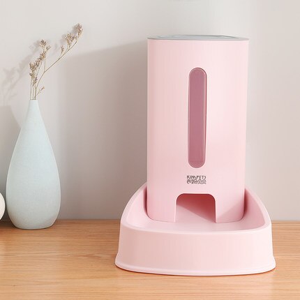 Automatische voerbak voor katten, huisdierproduct, water, waterdispenser, kattenfontein, kattendrinkbak, gato, voerdispenser voor huisdieren, qjj 60 zdws: Roze eten