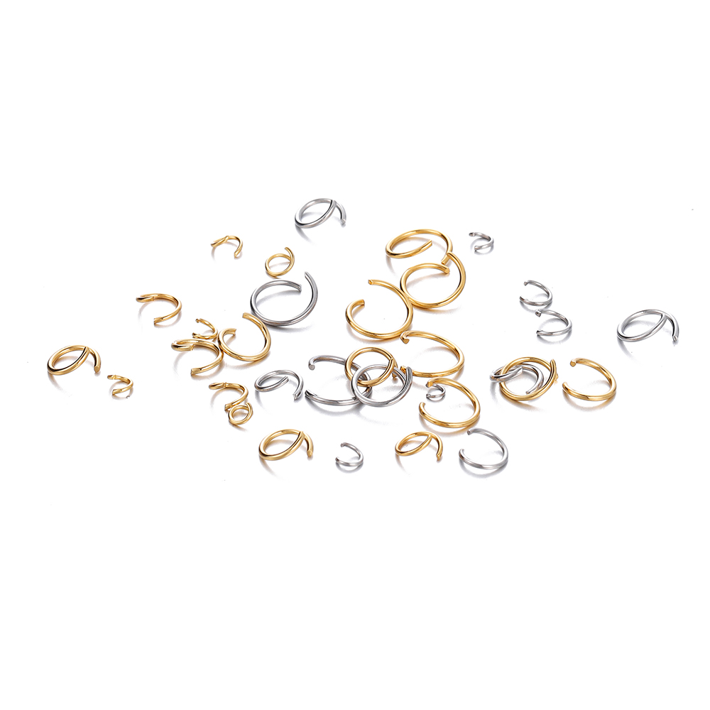 Anneaux de saut ouverts en acier inoxydable, connecteurs d'anneaux fendus pour bricolage, fabrication de bijoux, accessoires, fournitures, , 100 à 200 pièces/lot