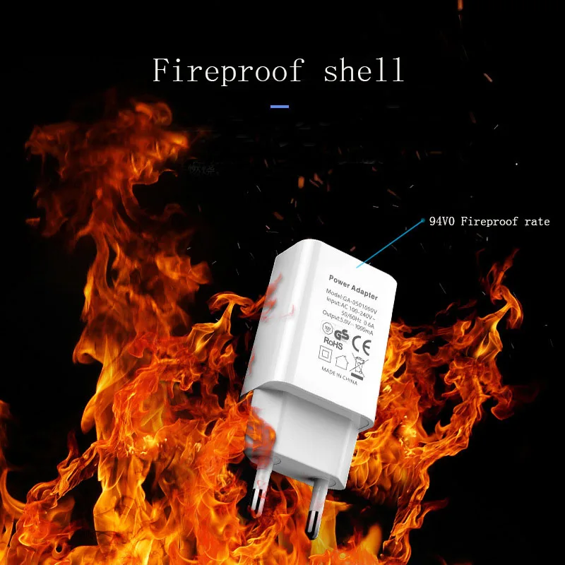 Mini cargador de pared USB de 5V 1A, cargador de teléfono móvil, adaptador de cargador de viaje con enchufe europeo para iPhone 13, Android, xiaomi, mi11, huawei mate30