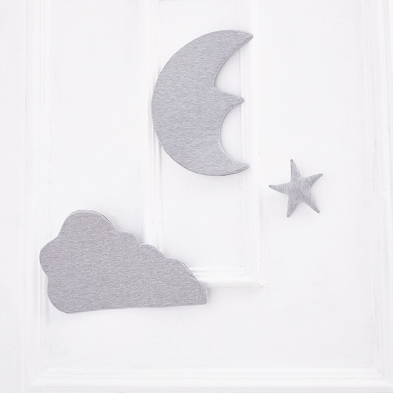 3 stks/set INS Nordic Stijl Maan Cloud Star Muurstickers Kinderkamer Decoratie Kids Play Tent Opknoping Ornament Foto Prop