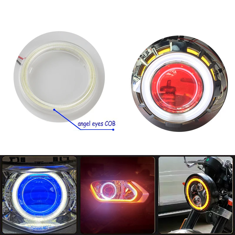 COB phare LED ange yeux ampoule Halo anneau lampe voiture diurne DRL antibrouillard DC 12V style lumière lumières décoratives