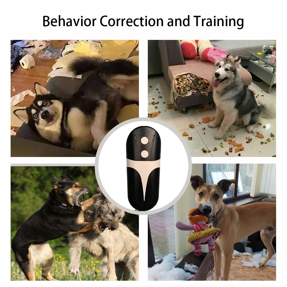 Handheld Multifunction Pet Dog Repellent LED Ultrasonic Infrared Dog Deterrent Anti Dog Barking Device Bark Training Device