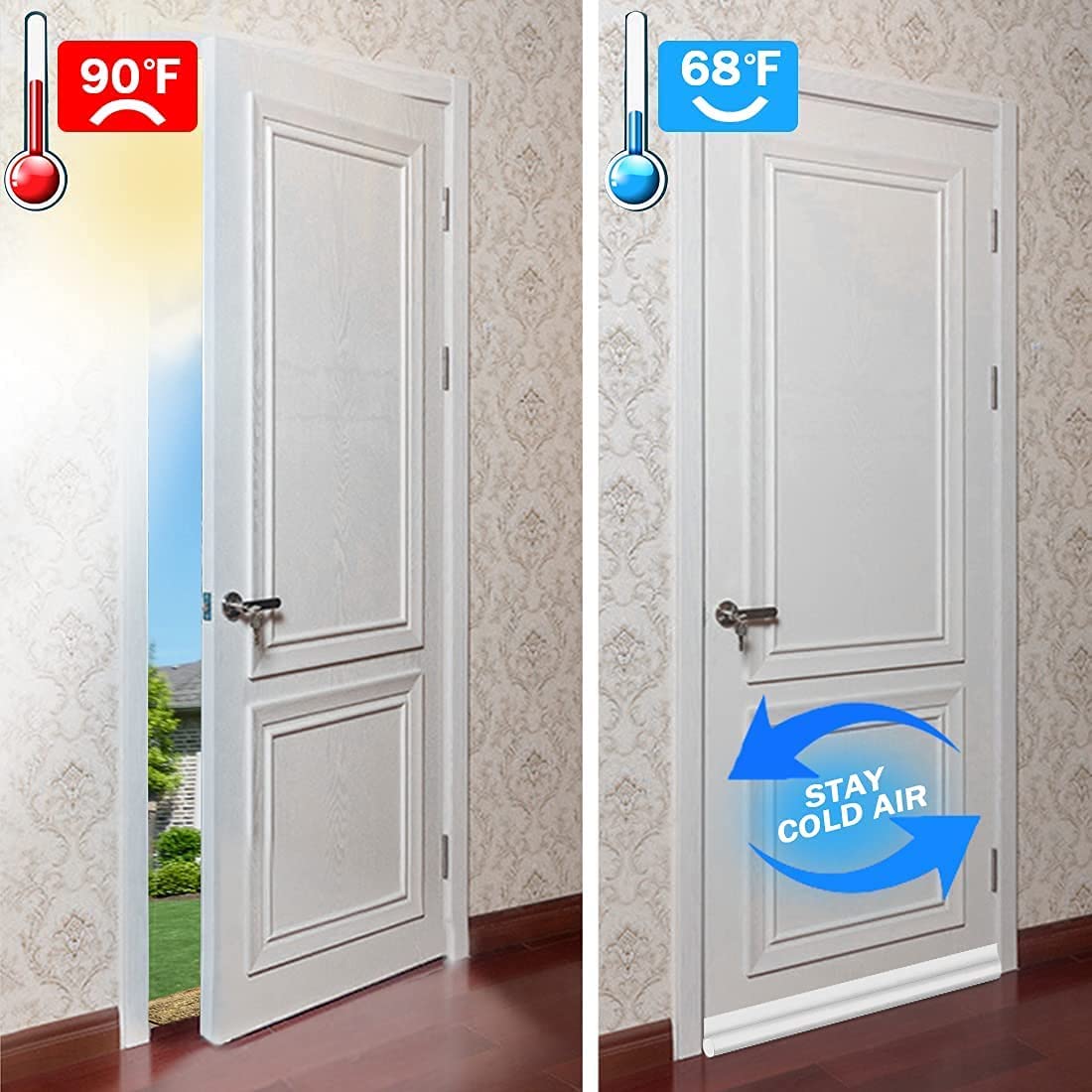 Door Draft Stopper Door Bottom Gap Filler One Sided Under Door Breeze Blocker Weather Strip Cold Air Insulator Wind Seal Strip