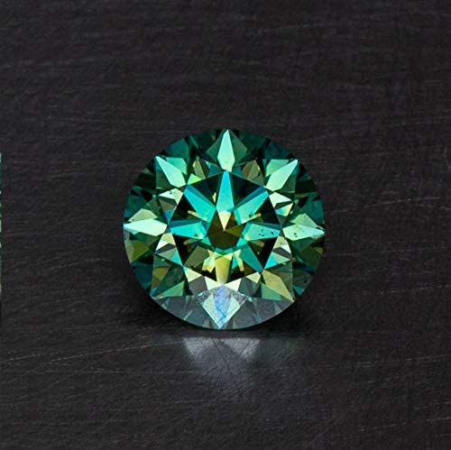 Cyan-moissanita de Color verde y azul para fabricación de joyas, piedras preciosas sueltas de 6,5mm y 1,0 quilates, una pieza