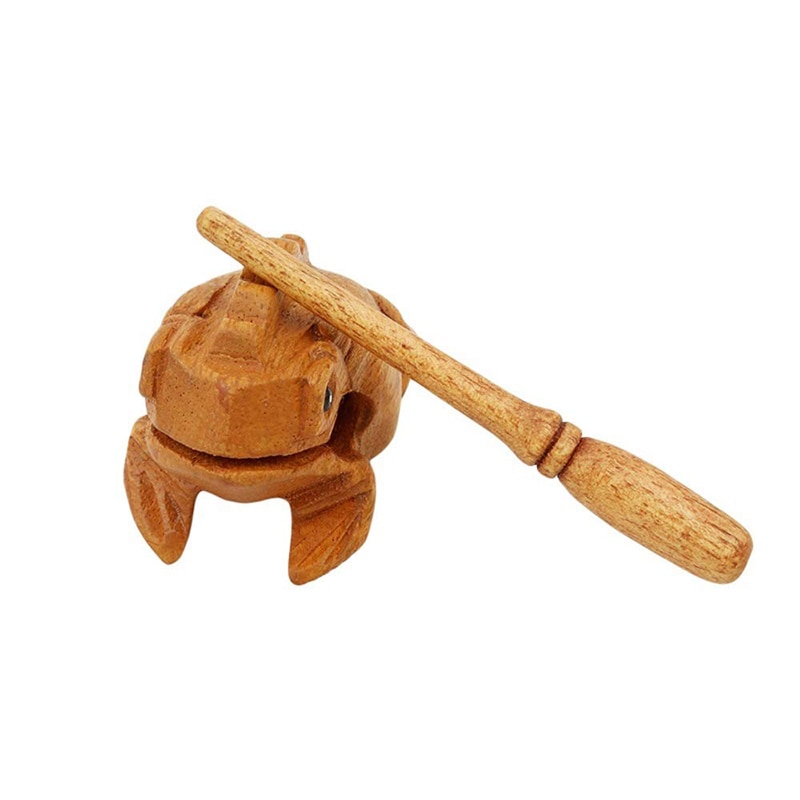Wooden Frog Musical Instrument, Fortune Frog Decoration Carving Handicraft Percussion Instrument