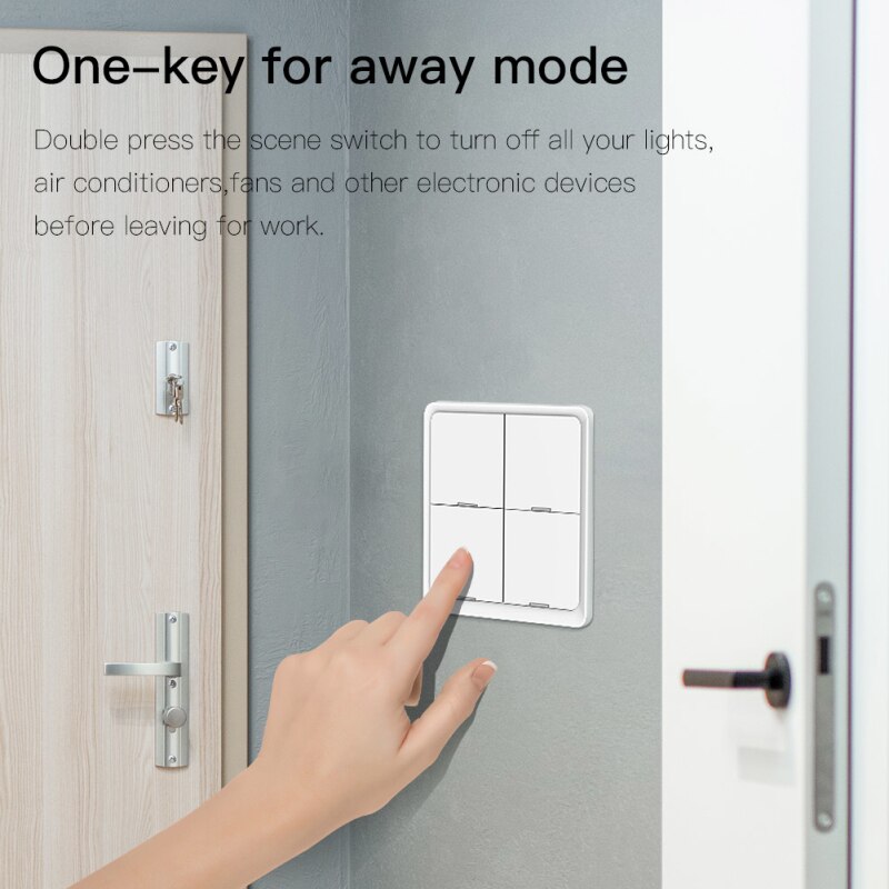 Interrupteur de scène sans fil Tuya ZigBee, 4 boutons poussoirs, contrôleur d&#39;automatisation de scénario, fonctionne avec Alexa Google Home Smart Life