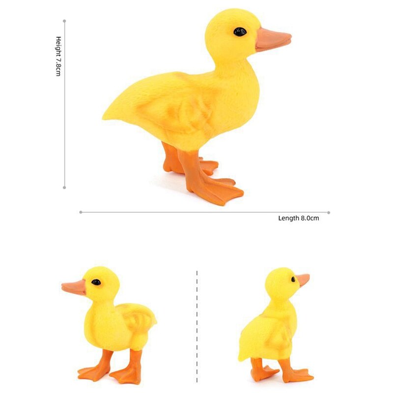 Figuras de animales de granja de patos realistas, patito, pato pequeño, figuras de animales para fiestas infantiles, Juguetes