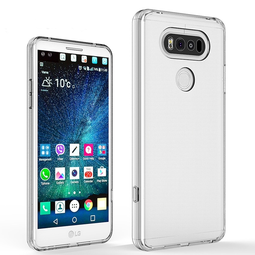 Slim Hybrid Shockproof Cover Transparante Behuizing Holster Luchtkussen Frame Case Met Crystal Clear Back Shell Masker Voor LG V20