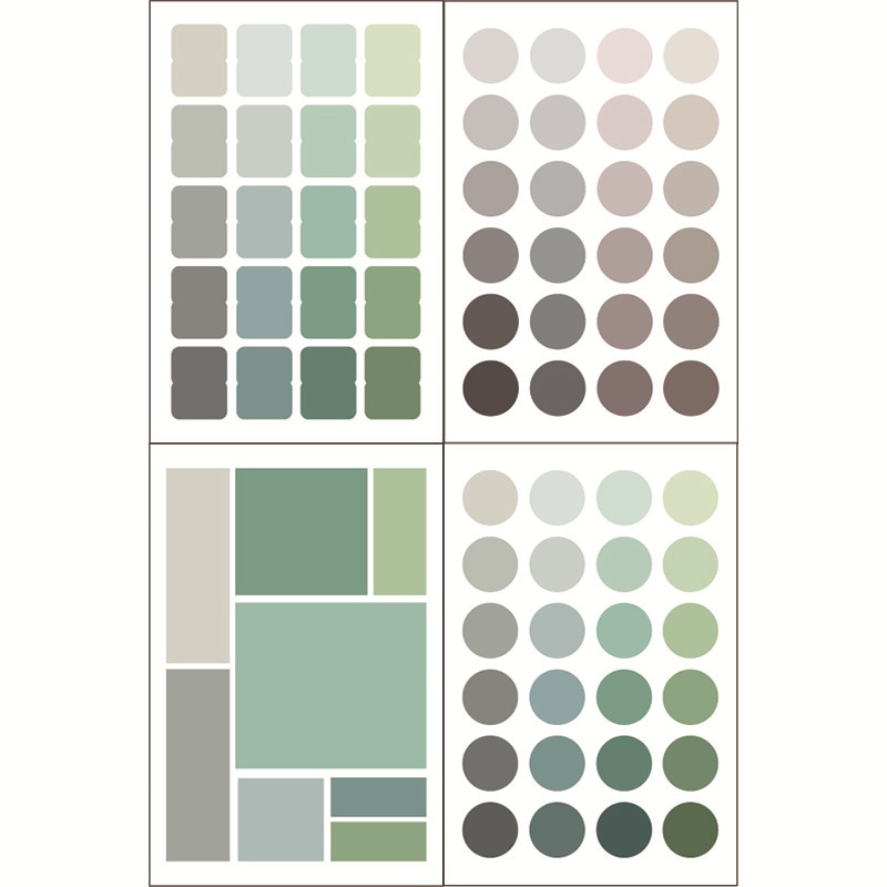 76Pcs Leuke Effen Kleur Stickers Kawaii Dot Papier Sticker Voor Kids Diy Scrapbooking Albums Briefpapier Stickers Levert: C