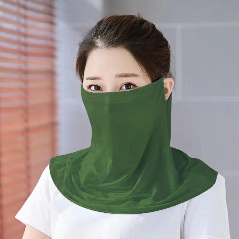 Islamic Scarf Veil Women Muslim Sunscreen Tops UV-proof Outdoor Travel Cycling Bonnet Inner Neck Cover Hijab Niqab: Green