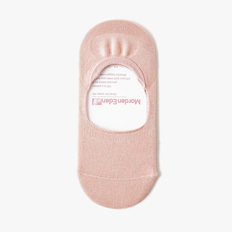 Calcetines invisibles antideslizantes para mujer, calcetín de silicona de corte ultrabajo, Fondo de algodón fino, de verano, 1 par: Pink