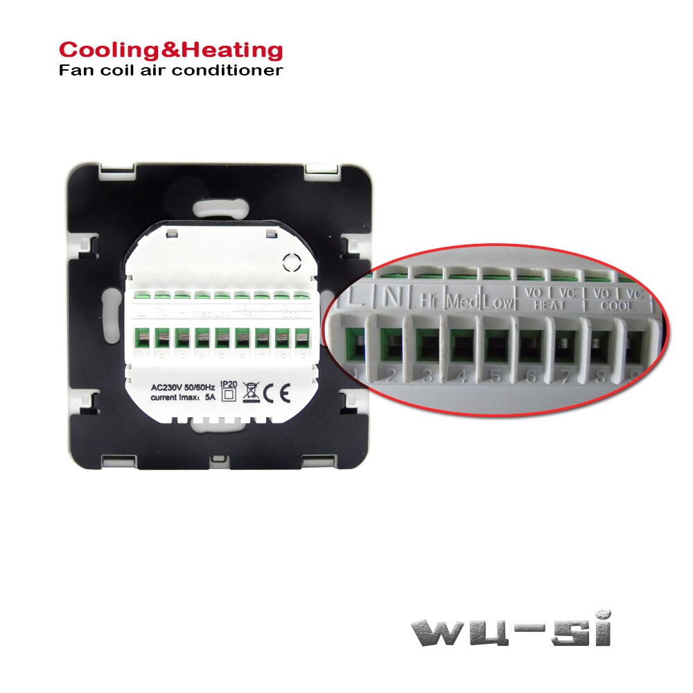 Programmable 2P 4P thermostat with cooling,heating,ventilation