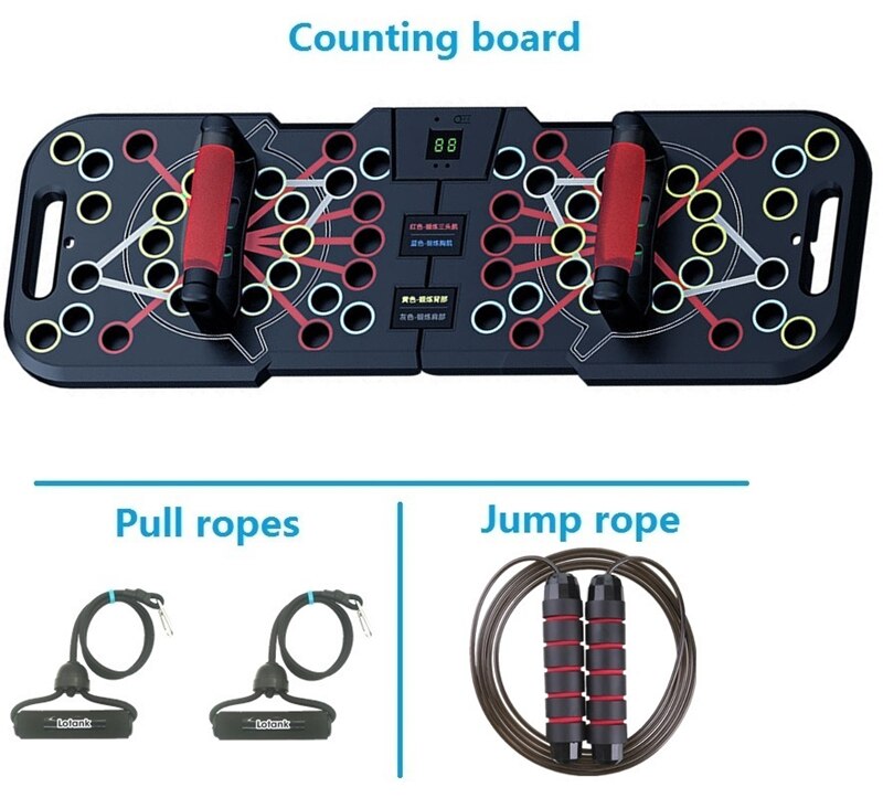 Multifunctional Counting Push Up Board Home Chest Muscle Exercise Training Indoor Electronic Fitness Support Push-up Rock Stands: Counting jumpullrope