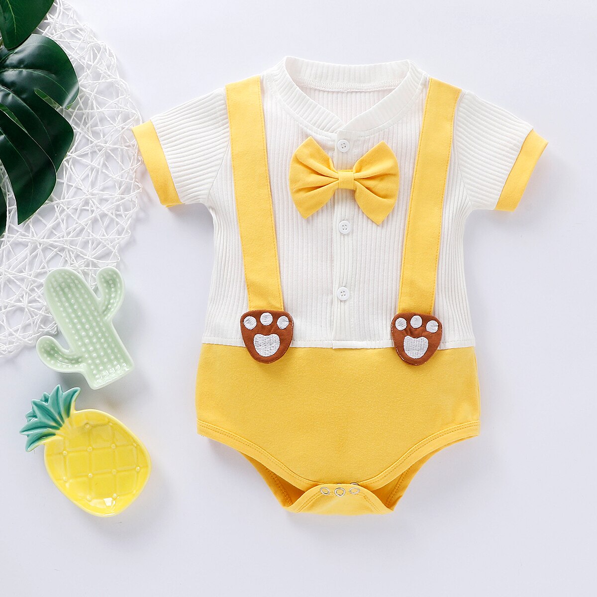 Citgeett verano bebé Infante niño Caballero ropa manga corta mono conjunto 0-24 meses