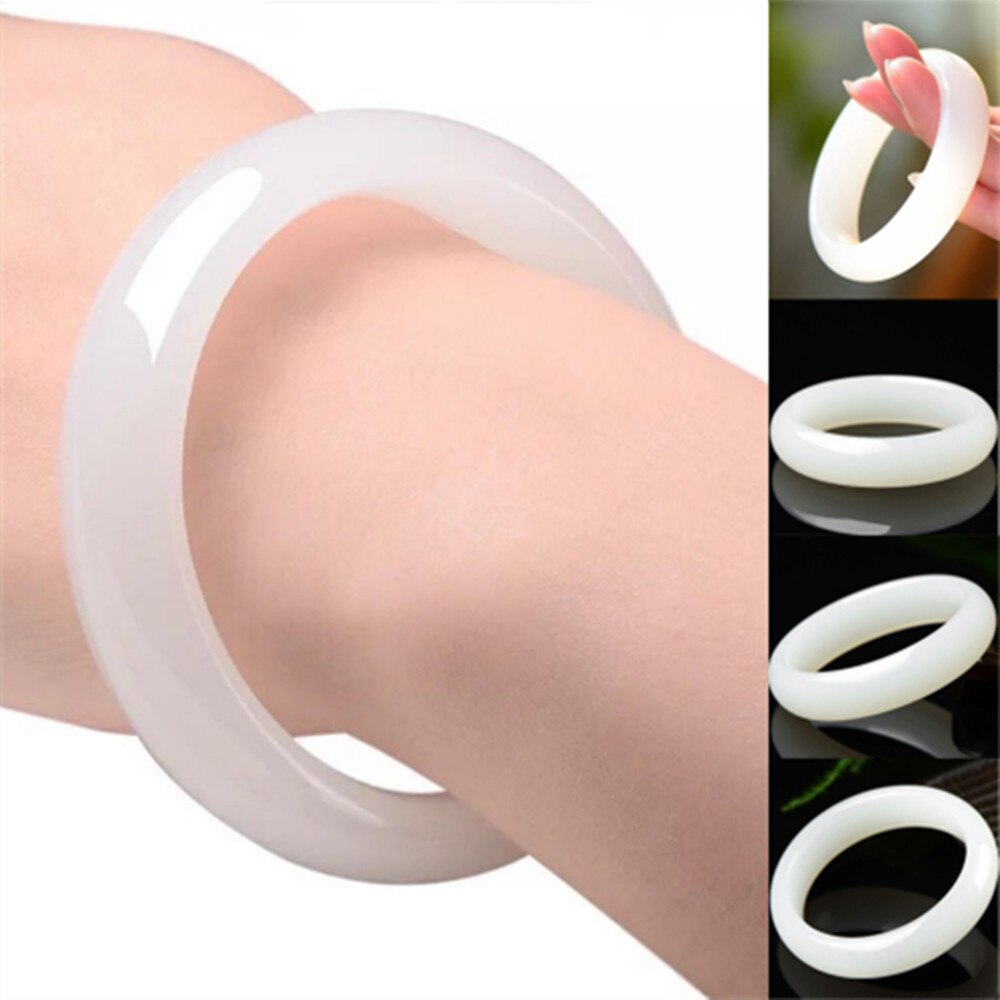 Beautiful Lady Bangle hand-polished greyish white Bangle YU001