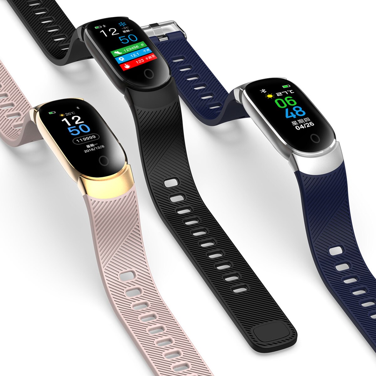 Slimme armband, waterdichte fitnesstracker, gezondheidsmonitor, slimme polsband, slimme bandmonitor, gezondheidsarmband