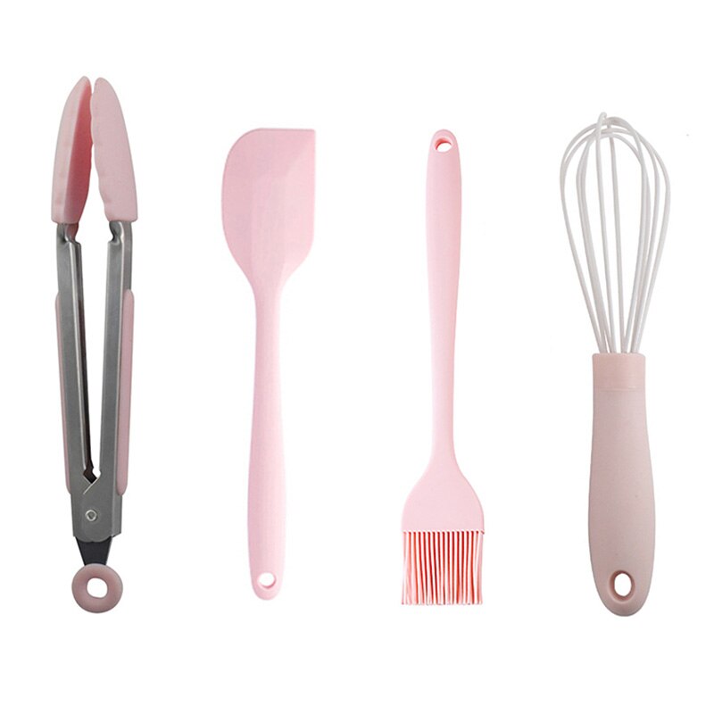 Roze Siliconen Keukengerei Sets Kawaii Voor Gerechten Gereedschap Accessoires Hoge Temperatuur Weerstand Vrij Combineren: Type 4