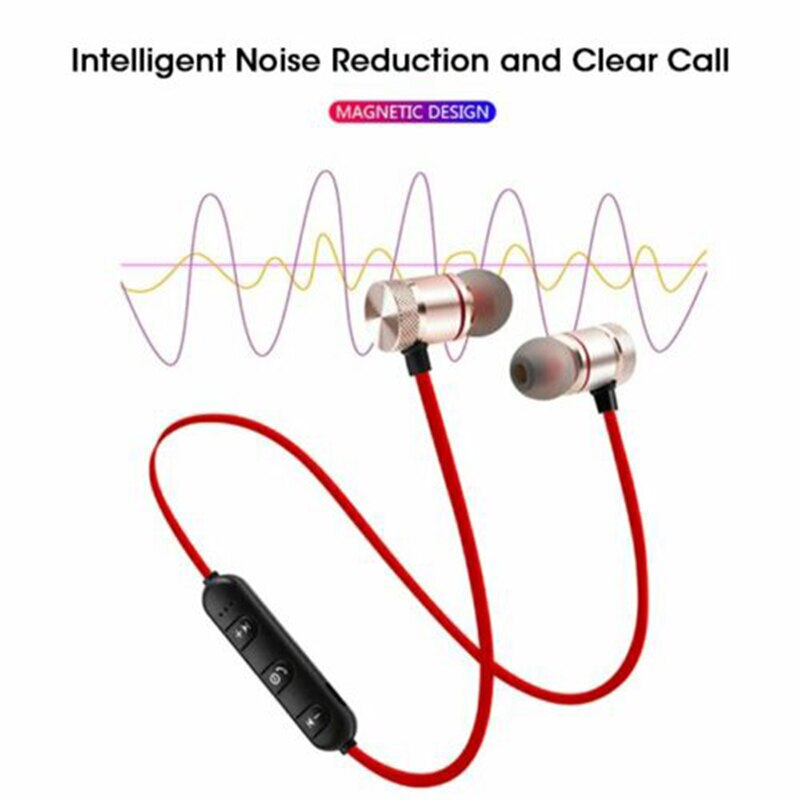 Neckband Magnetic Wireless Headset Stereo Earbuds Music Metal Headphones With Mic For Phones M5 Bluetooth-compatible Headset