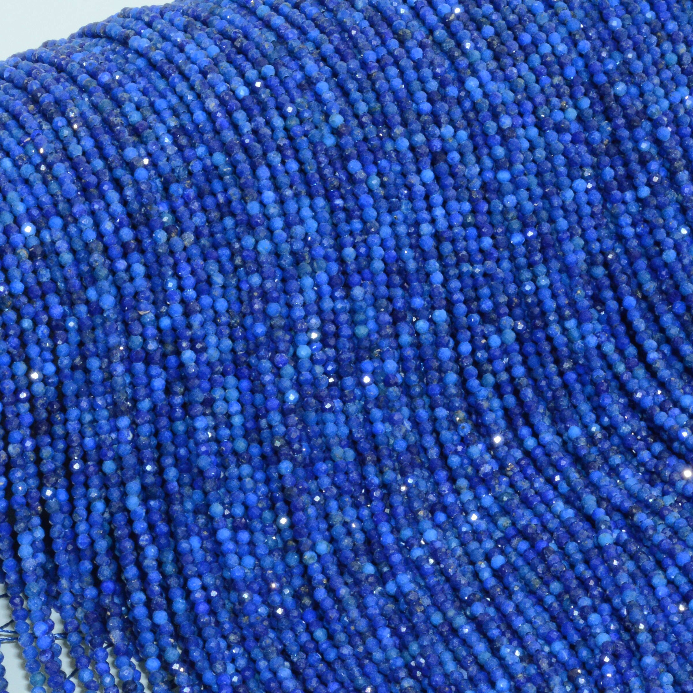 Natural Lapis Lazuli Faceted Round Beads 2mm