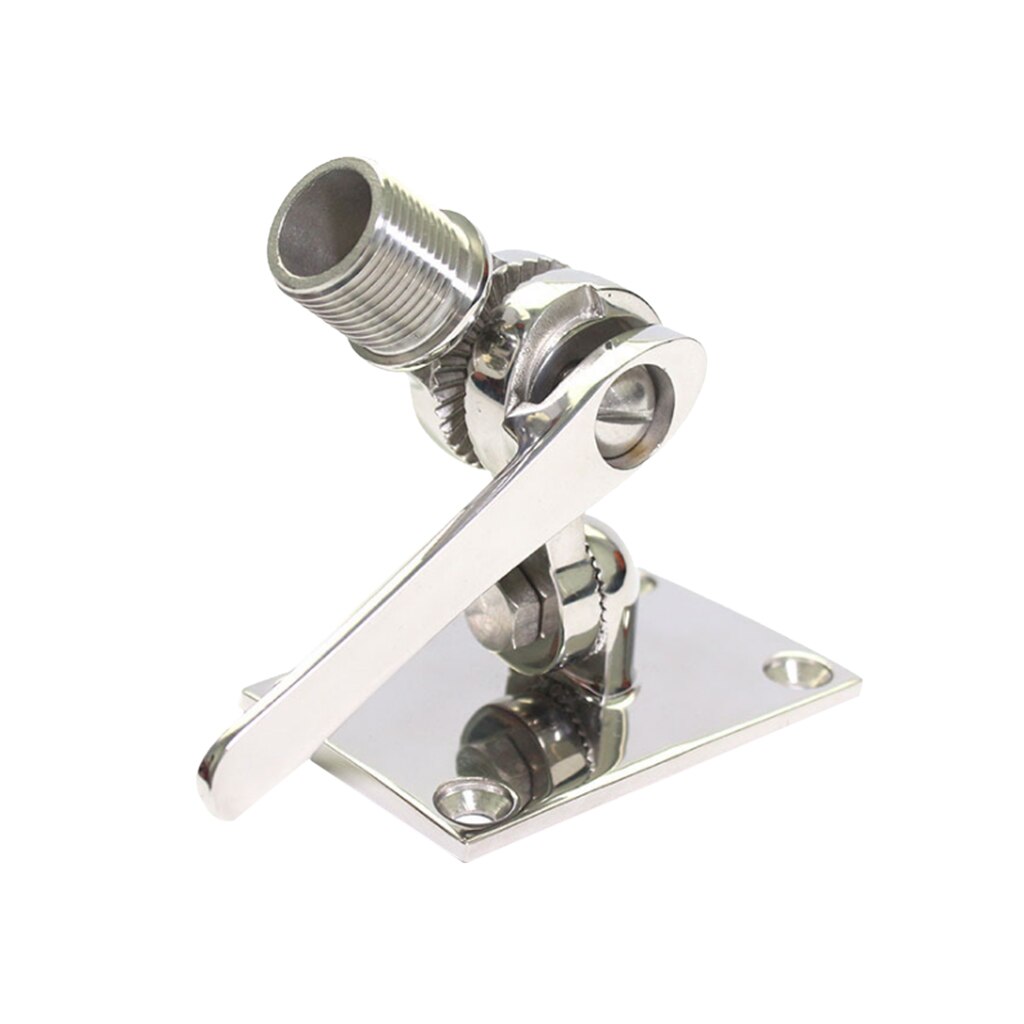 Heavy Duty Stainless Steel Vhf Radio Marine Antenna Ratchet Mount for 1-Inch Rail
