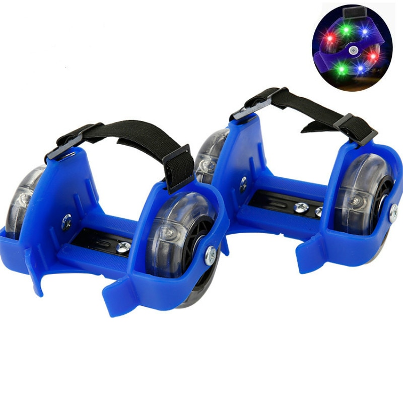 Børn farverige blinkende rulleskive flash hjul hæl rulleskøjte justerbar simpelthen rulleskøjte sko til børn