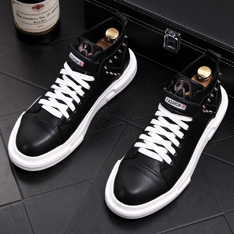 Stephoes Neue Männer hoch oben lässig Schuhe Frühling Herbst Metall Nieten Freizeit Stiefeletten Hüfte hüpfen Turnschuhe Zapatos hombre
