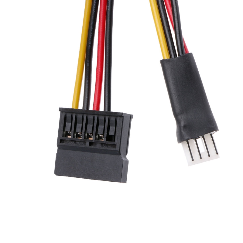B85A 4-Pin FDD Floppy Male To 15-Pin SATA Female Converter Adapter Power Cable Cord