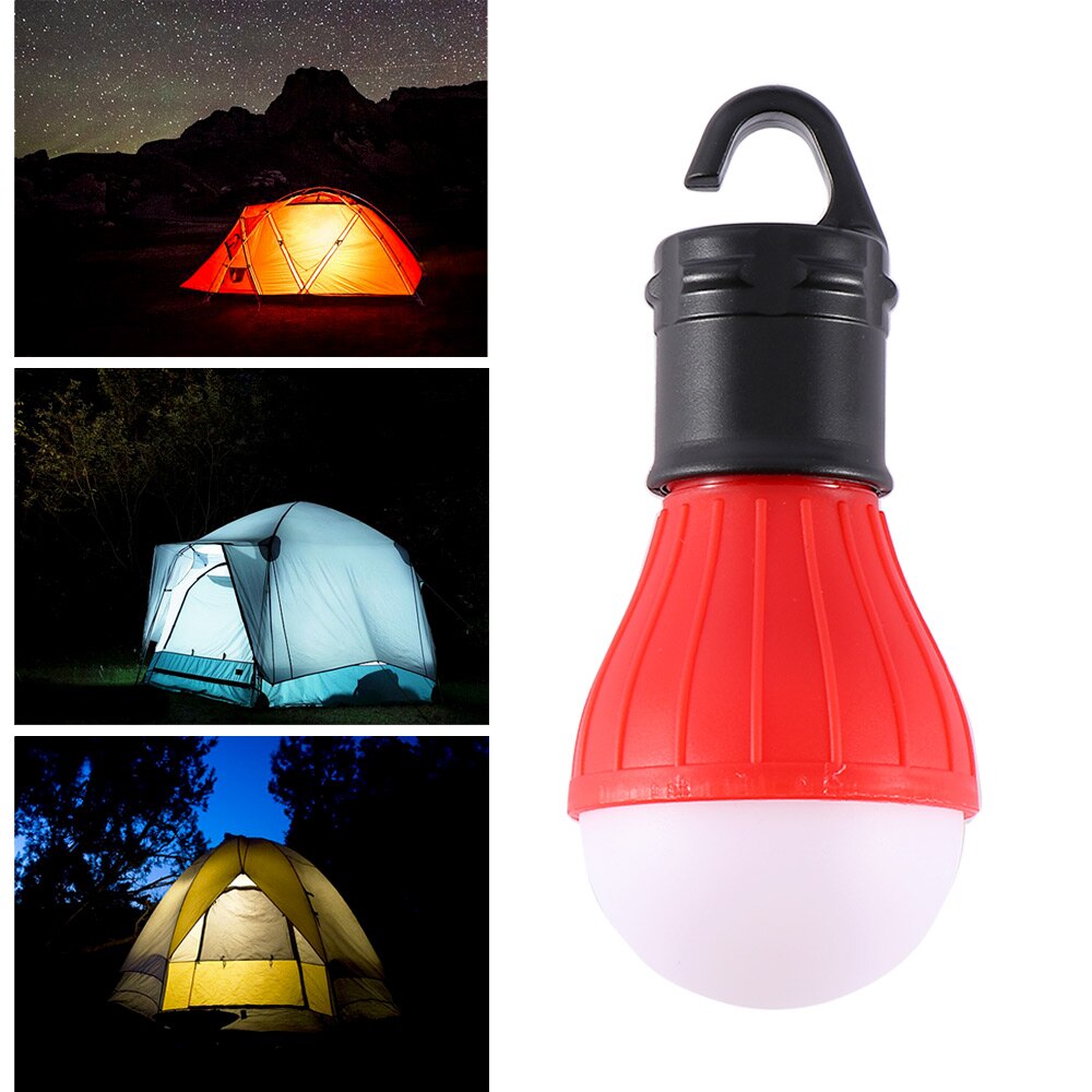 Mini bærbar lanterne telt lys 4 farver led pære nødlampe vandtæt hængekrog lommelygte til camping
