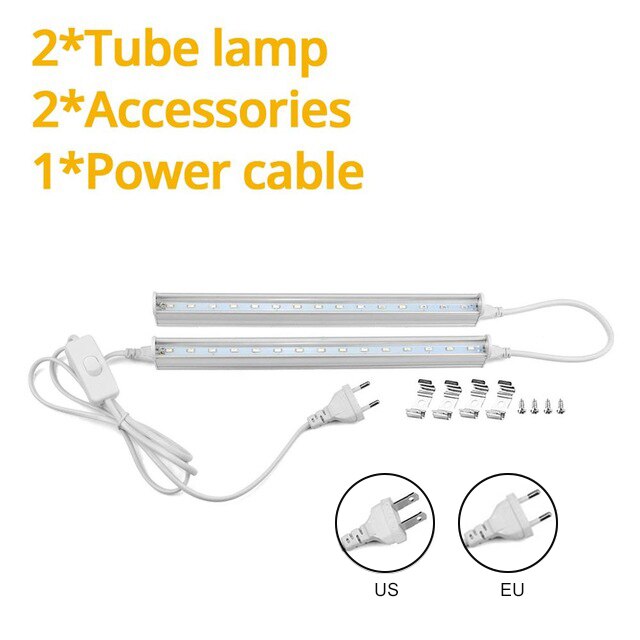 5W 25W 45W Growing Lamp LED Plant Growth Light Full Spectrum Plant Grow Light Lighting Phytolamps For Plants Flowers Cultivation: 2PCS Tube Lamp / 110V US Plug
