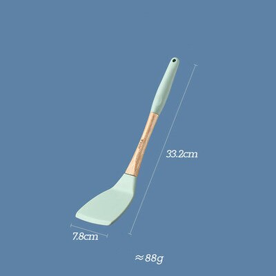Spatula Long Handle Wooden Non-Stick Cookware Special Wooden Handle Spatula Wooden Spatula Household Kitchen Supplies: 1