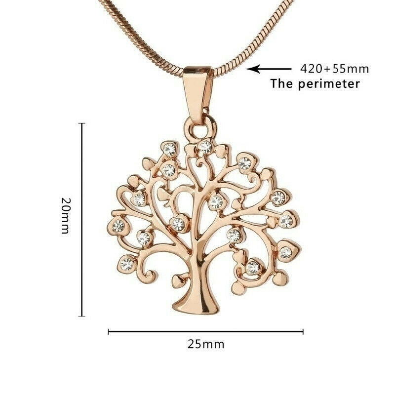 Womens Silver Tree Of Life Crystal Cz Cubic Zirkoon Ia Hanger Ketting Sieraden