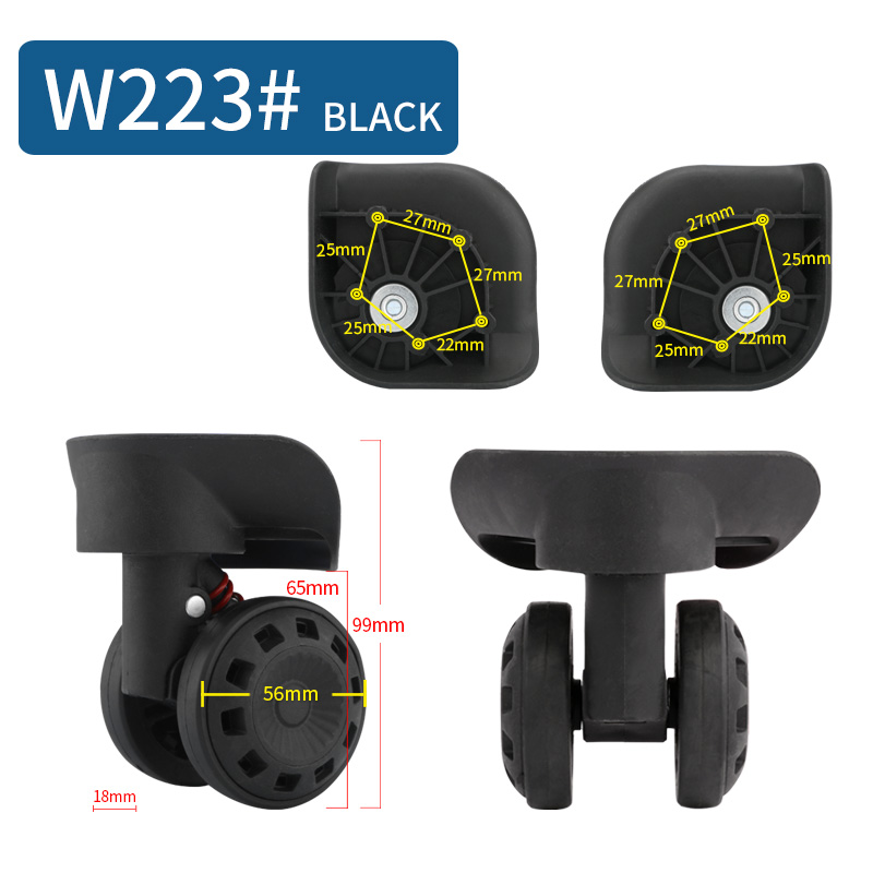 1 Pair of Universal Luggage Wheel Replacement Silent Balanced Wear-Resistant Universal Caster Luggage Accessories: Rose Gold