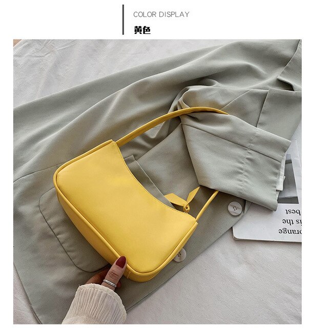 Retro Bags For Women Trendy Vintage Handbag Female Small Subaxillary Bags Casual Retro Mini Shoulder Bag: yellow