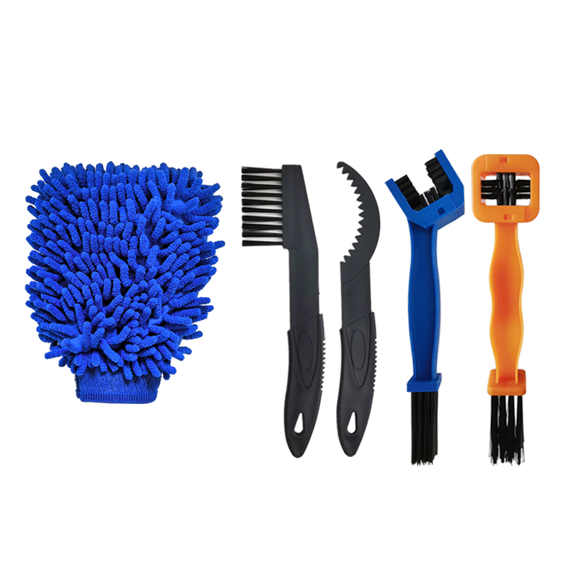 Kit de limpieza de cadena de bicicleta de carretera, limpiador de engranajes, cepillo de limpieza, mantenimiento de ciclismo, guante, herramienta: kit-2