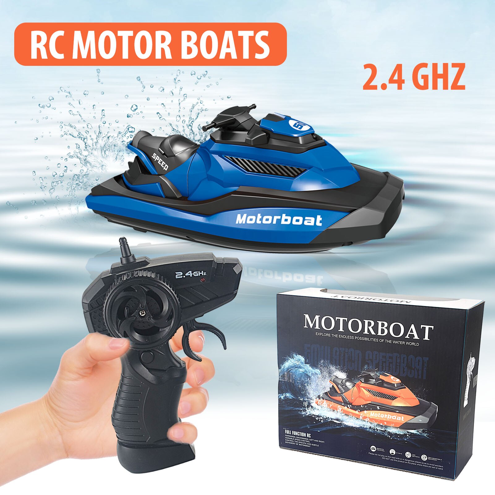 2.4Ghz Rc Boot High Speed Racing Oplaadbare Batterijen Voor Kinderen Boot Met Water Detection Waterdichte Boot Speelgoed Voor Kids