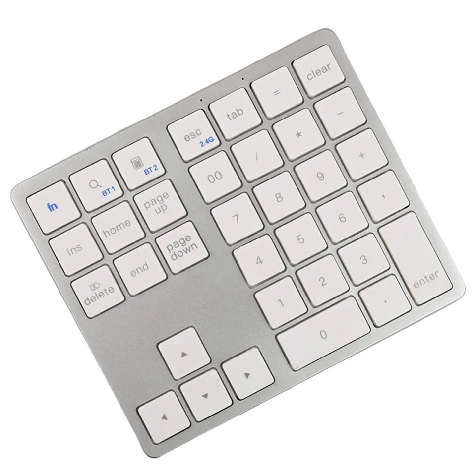 2,4 Ghz Draadloos + Bluetooth Numeriek Toetsenbord K35 Nummerblok USB C Oplaadbare Numpad voor IOS Android Windows Digitale Toetsenbord: WHITE