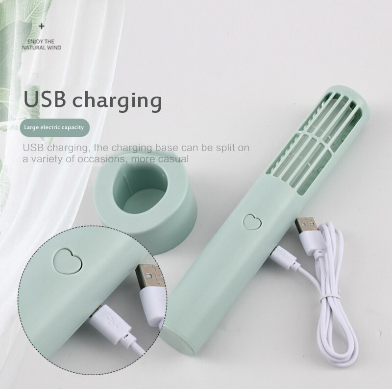 Usb Oplaadbare Draagbare Bladeless Fan Bladloze Ventilator Handheld Mini Luchtkoeler Geen Blad Handy Fan Met 3 Ventilator Snelheid Niveau koeler