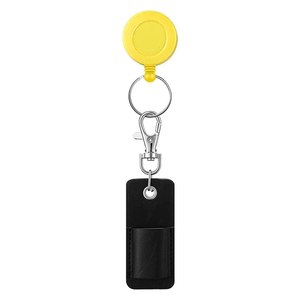 Penhouder Sleutelhanger Badge Reel Penhouder Penorganisator Mouwzakje Sleutelhanger met karabijnhaak PU-leer Intrekbaar