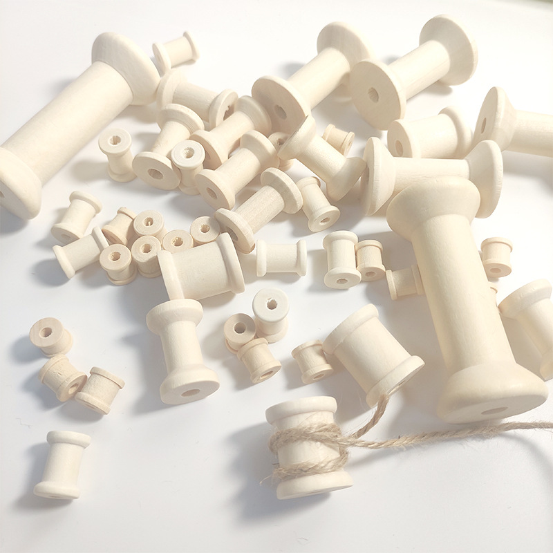 5/10pcs Wooden Bobbins Empty Thread Spools For Twine Wire Ribbons Reel Spool Sewing Accessories Tools DIY Wood Crafts