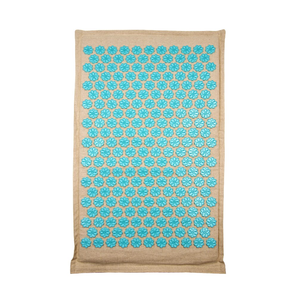 Lotus Acupressure Mat Set Back Body Massage Mat with Pillow Coconut Fiber Pain Relief Shiatsu Massage Cushion Yoga Mat Spike: Blue Mat